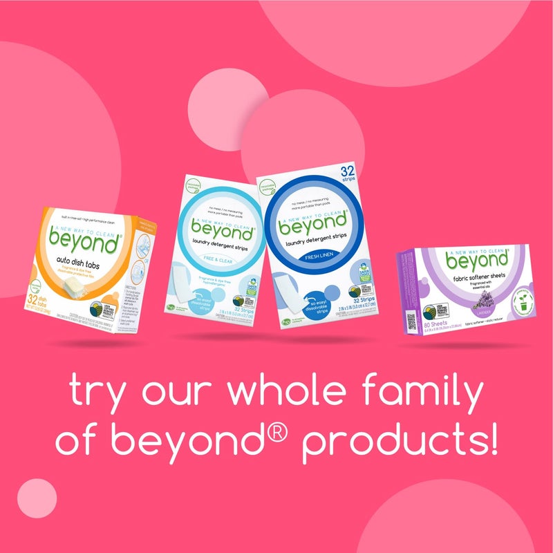 Beyond Laundry Detergent Strips [32 strips] - Fresh Linen - Eco-friendly, Hypoallergenic. Travel friendly. Dissolvable Strips. - Image 4